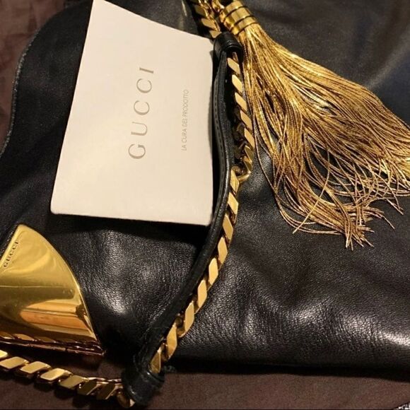 ❤️SOLD❤️GUCCI Large 1970 Gold Tassel Hobo/Shoulder Bag - Picture 4 of 14
